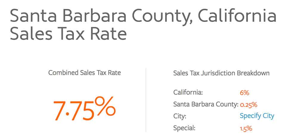 SB California Sale Tax Rate